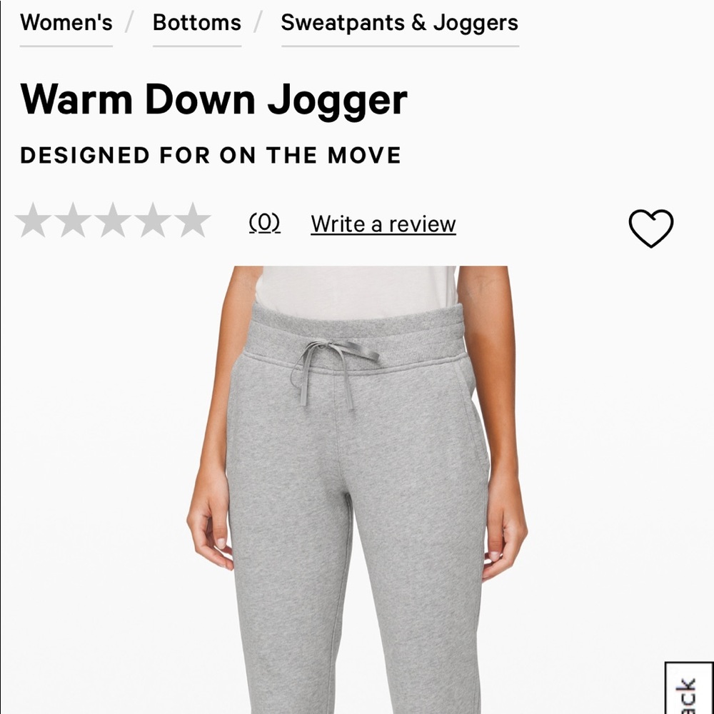 Lululemon Warm Down Jogger size 6